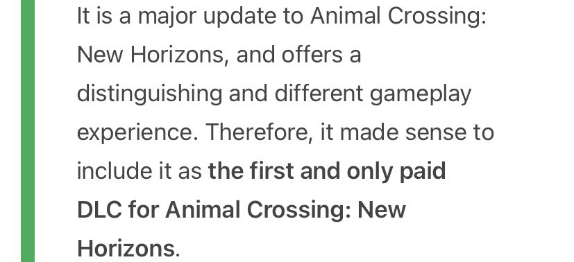 Animal Crossing: New Horizons Final Paid DLC