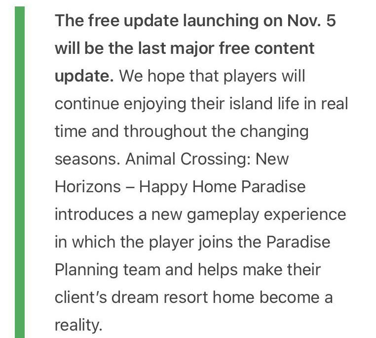 Animal Crossing: New Horizons Happy Home Paradise DLC