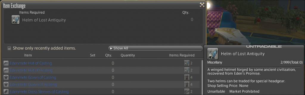 Final Fantasy XIV Antique Token Exchange