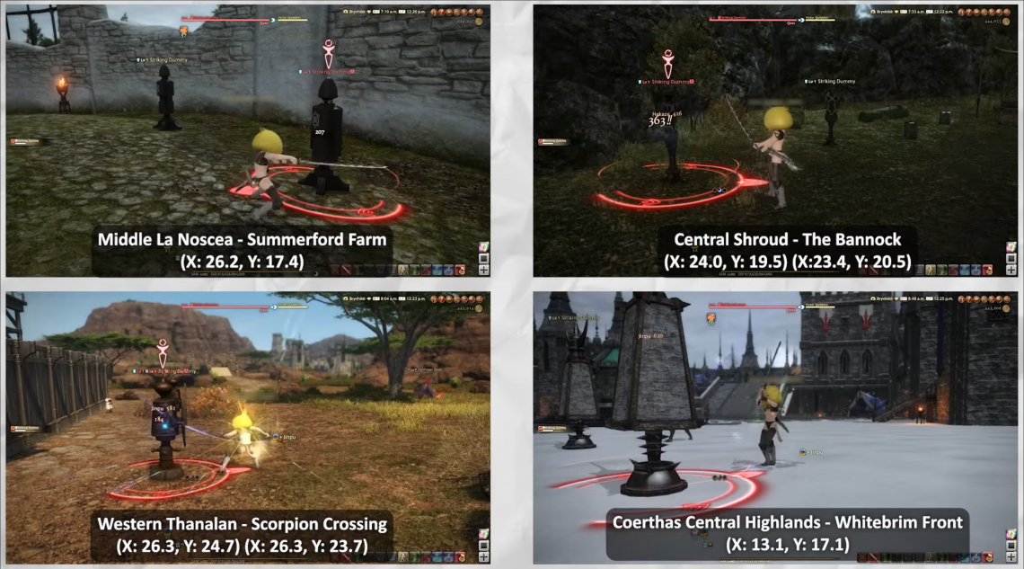 Final Fantasy XIV Striking Dummy Locations 1140x633